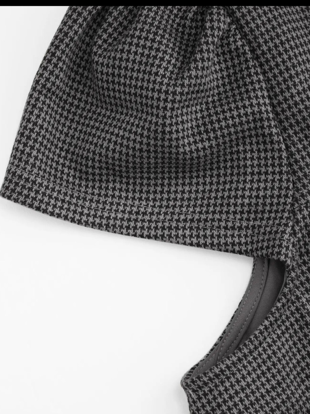 NWT CIDER PETER PAN COLLAR HOUNDSTOOTH BUTTON SHORT SLEEVE BLOUSE - Picture 2 of 11